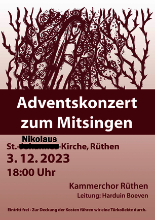 Adventskonzert zum Mitsingen - Plakat